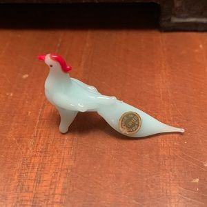 Blown Glass Miniature Rooster, Made in Occupied Japan
